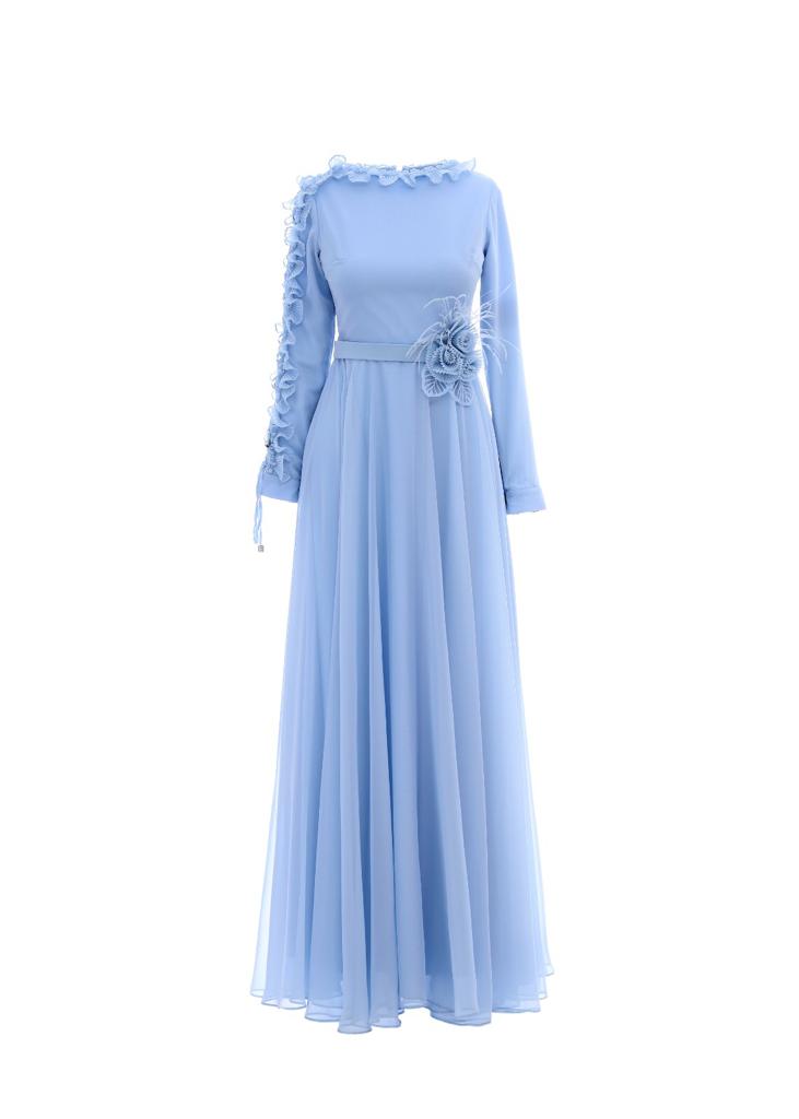 JUNE EVENING DRESS BABY BLUE