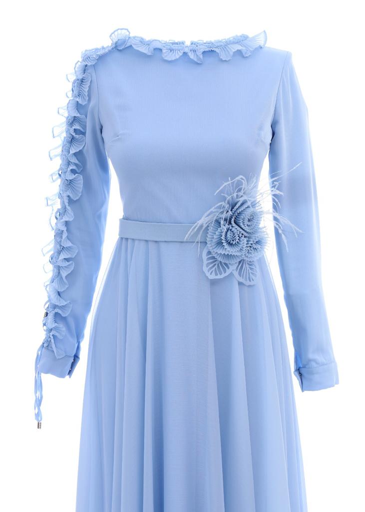 JUNE EVENING DRESS BABY BLUE